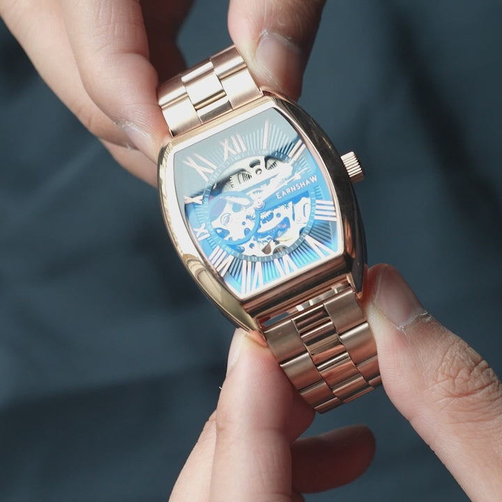 Earnshaw Beauchamp Skeleton Automatic Rose Black