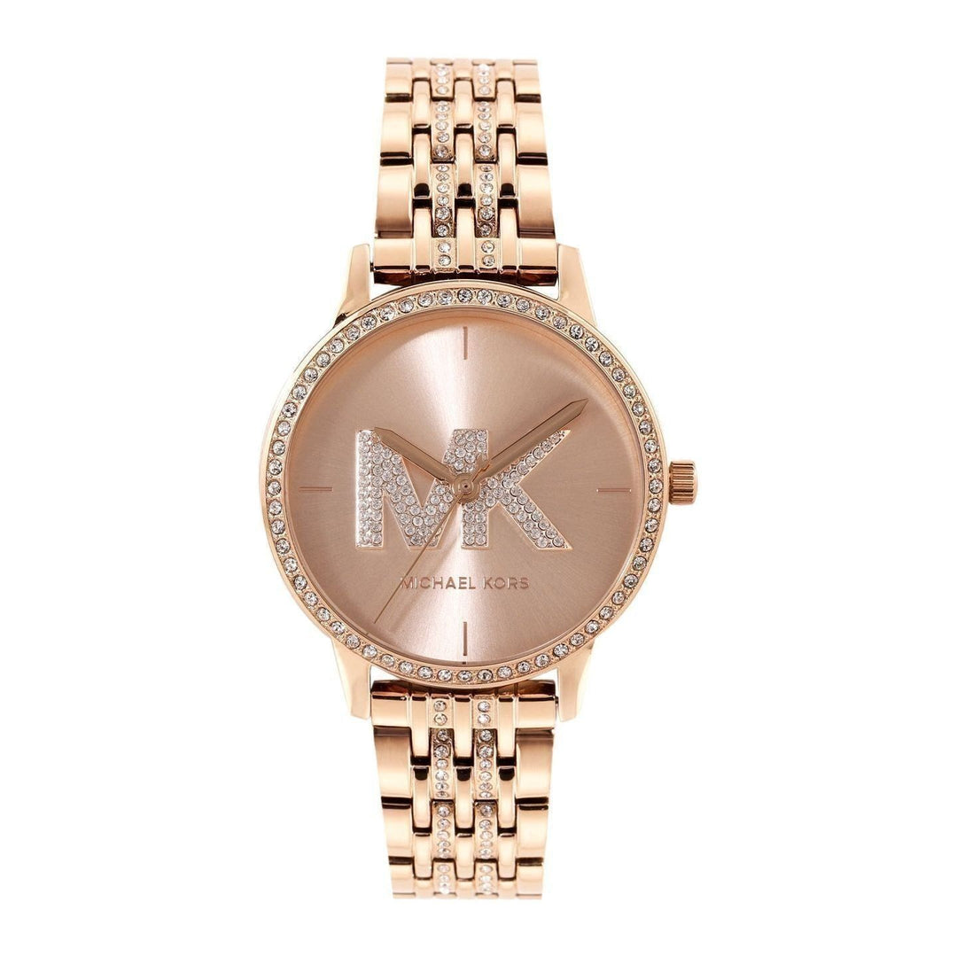 Elegant Michael Kors Women's Embellished Analogue Watch MK4372