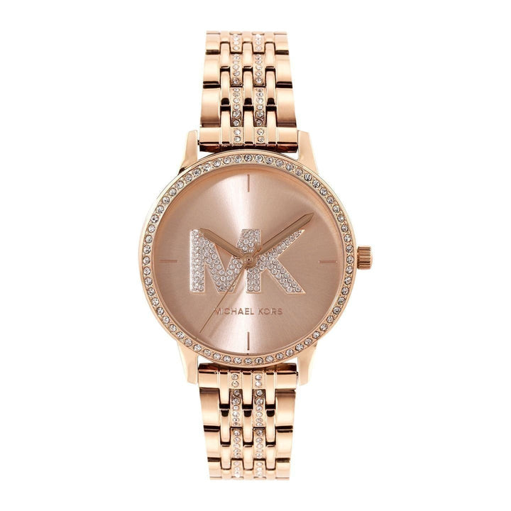 Elegant Michael Kors Women's Embellished Analogue Watch MK4372