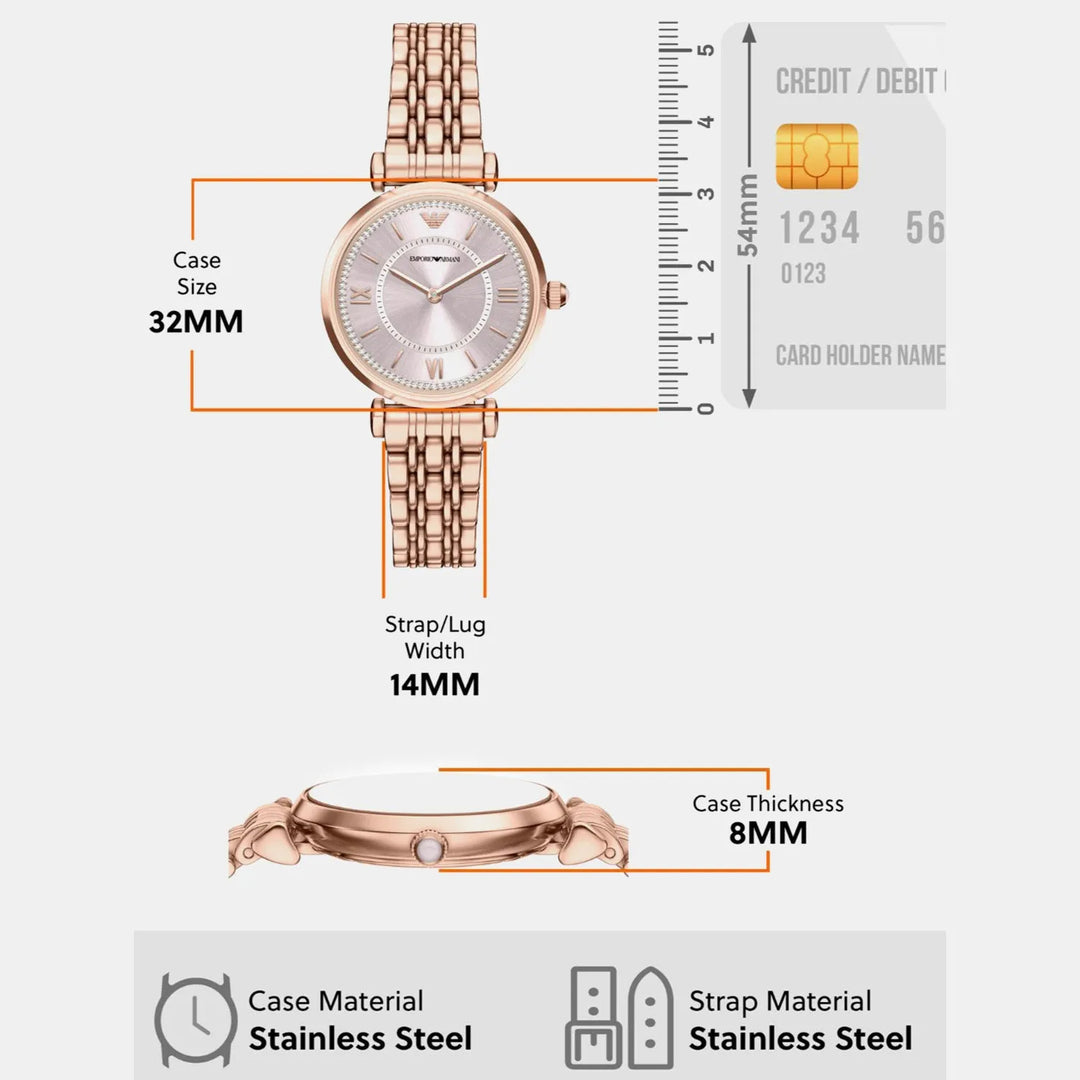 Emporio Armani AR11767 Pink Dial Women&