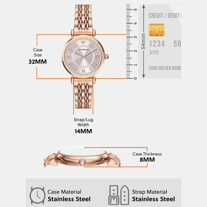 Emporio Armani AR11767 Pink Dial Women&