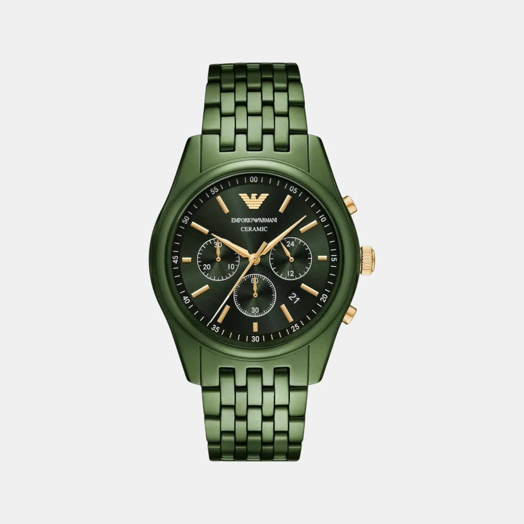 Emporio Armani AR70017 Green Ceramic Chronograph Men&