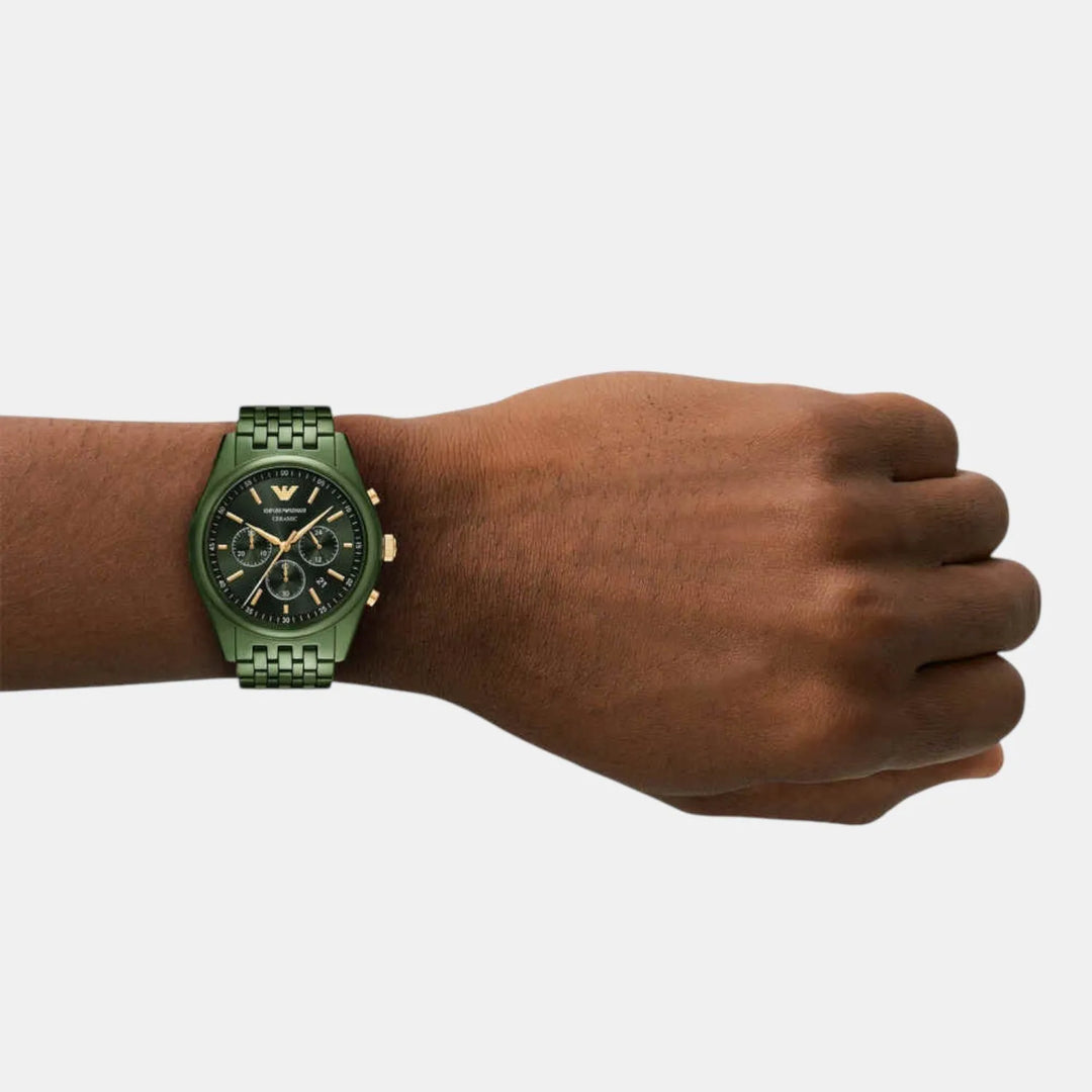 Emporio Armani AR70017 Green Ceramic Chronograph Men&