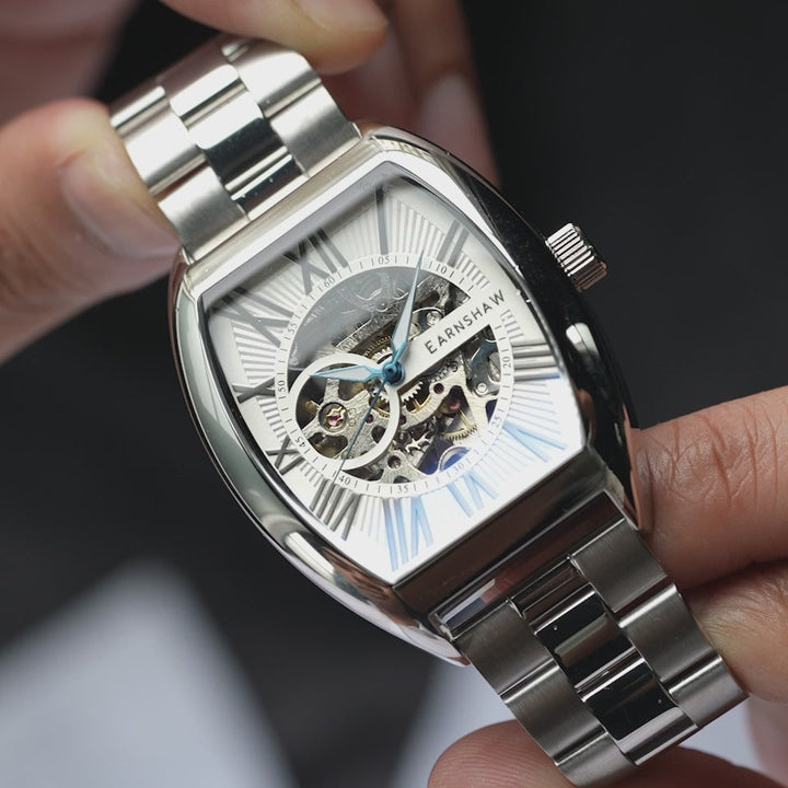 Earnshaw Beauchamp Skeleton Automatic White Silver