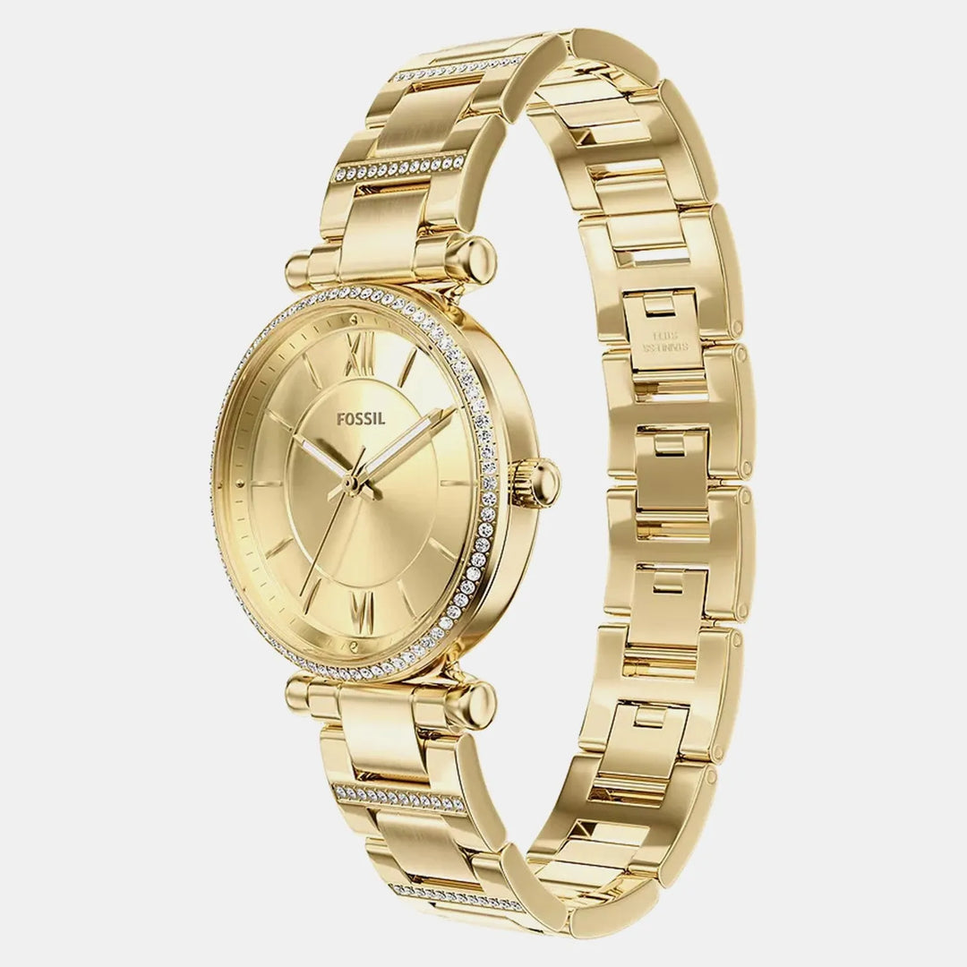 Fossil Carlie ES5465 Gold Dial Women&