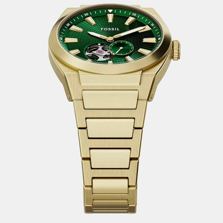 Fossil Everett ME3276 Men Automatic Green Dial Stainless Steel Watch