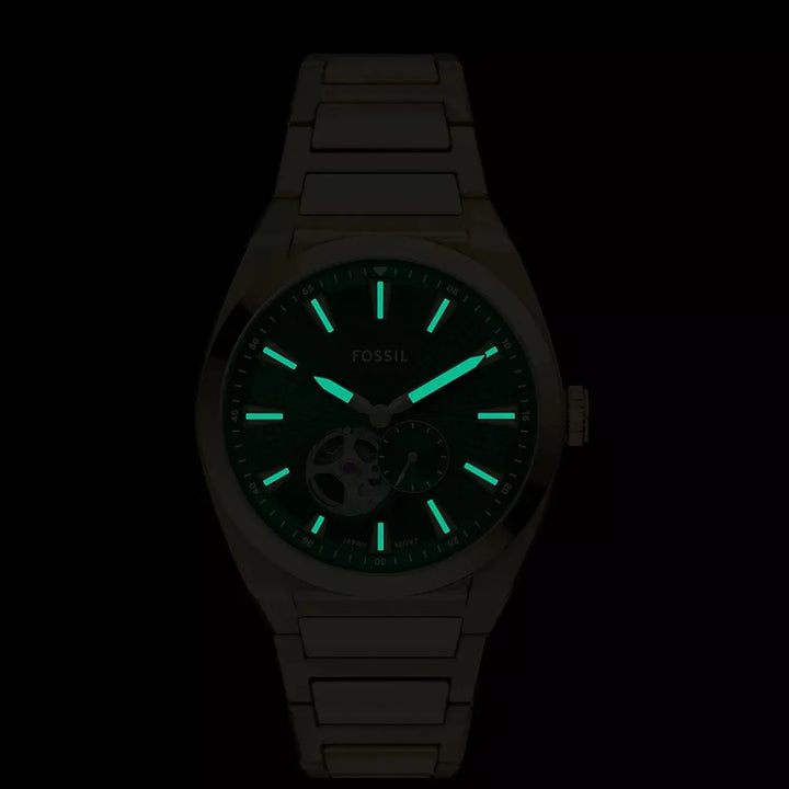 Fossil Everett ME3276 Men Automatic Green Dial Stainless Steel Watch