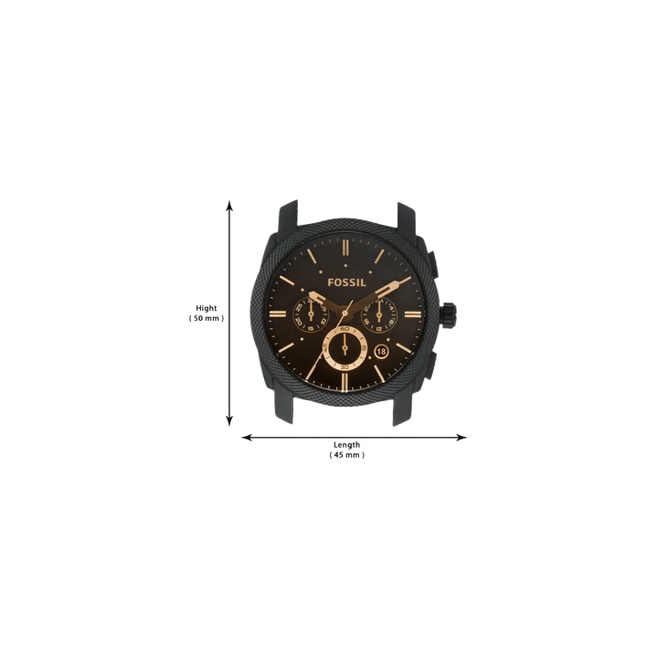 Fossil Machine Chronograph Dark Brown Leather Watch And Bracelet Box Set