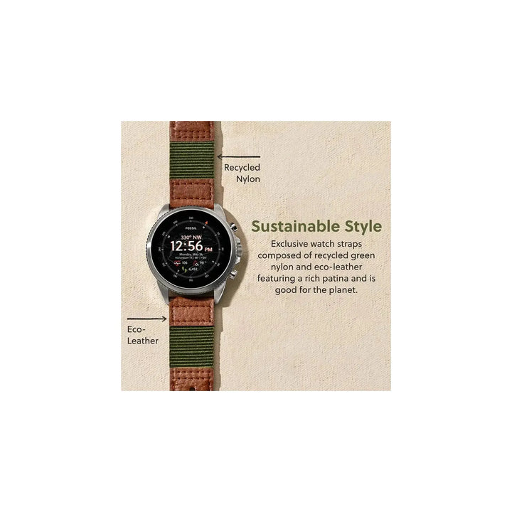 Fossil Gen 6 Smartwatch Venture Edition Olive Fabric and Leather FTW4068