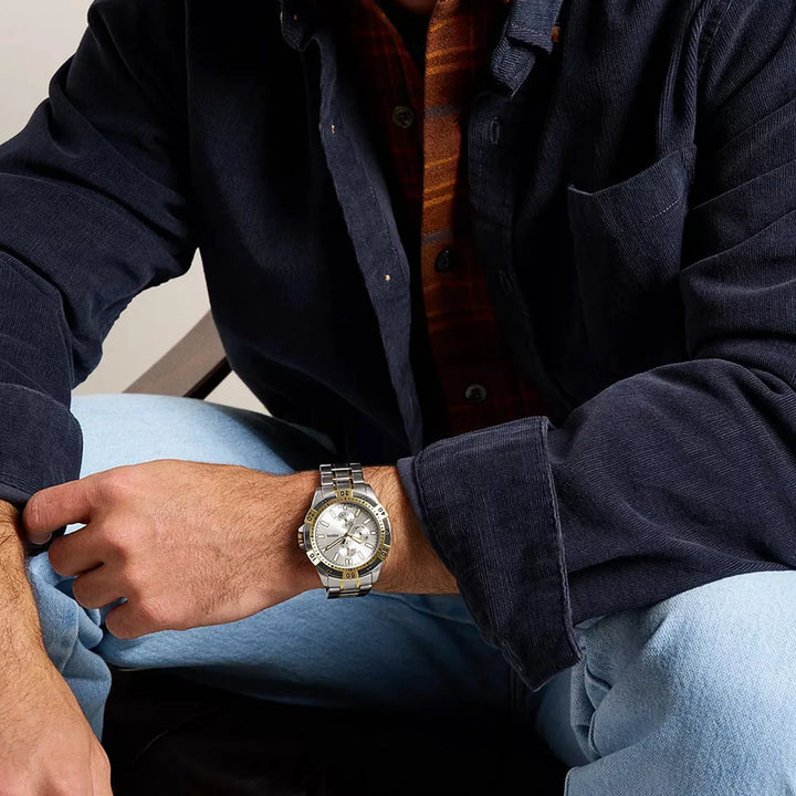 Fossil Garrett FS6148 Chronograph Silver Dial Men&