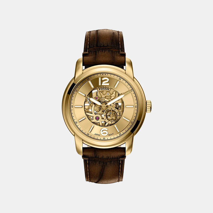 Fossil Heritage ME3279 Automatic Gold Skeleton Dial Men&