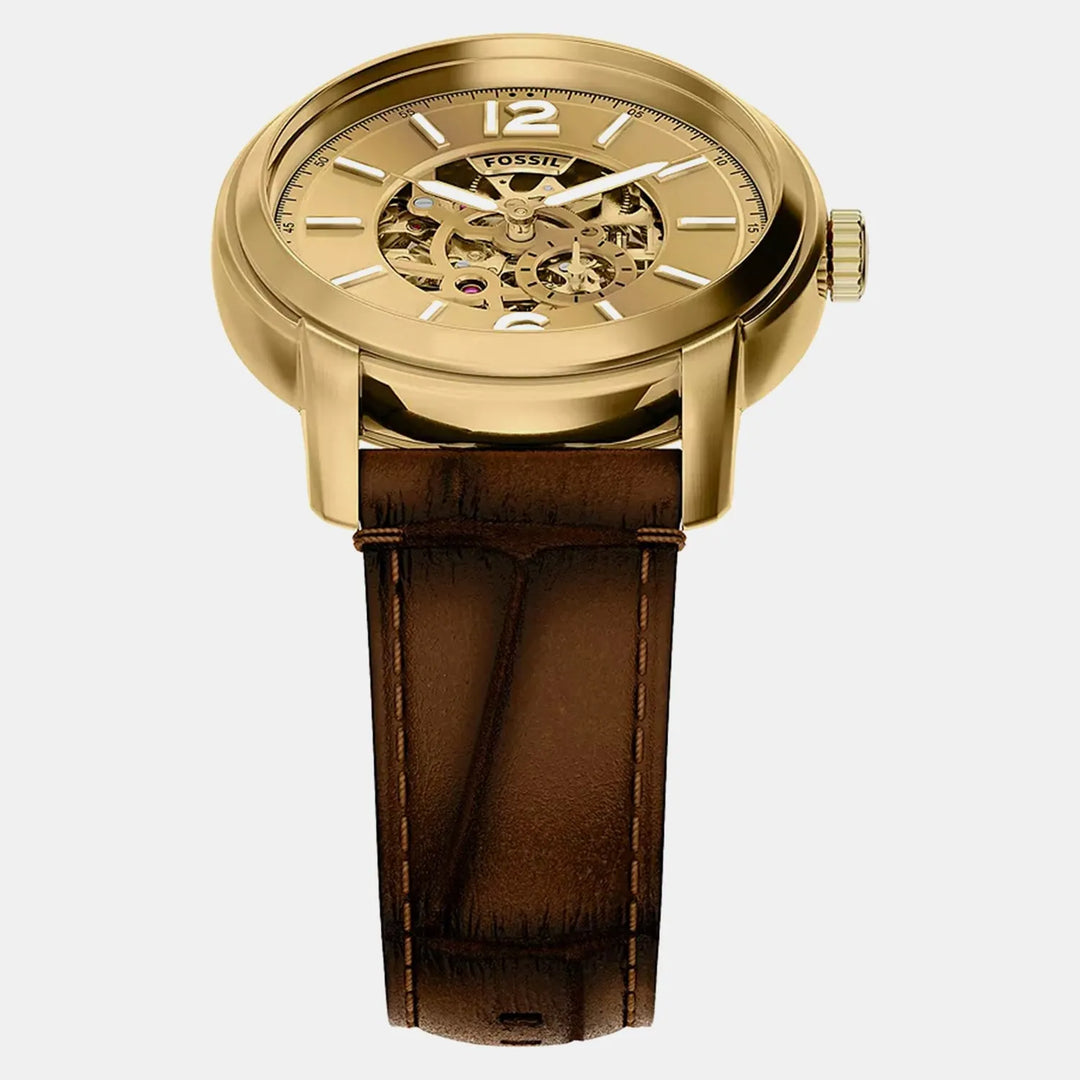 Fossil Heritage ME3279 Automatic Gold Skeleton Dial Men&