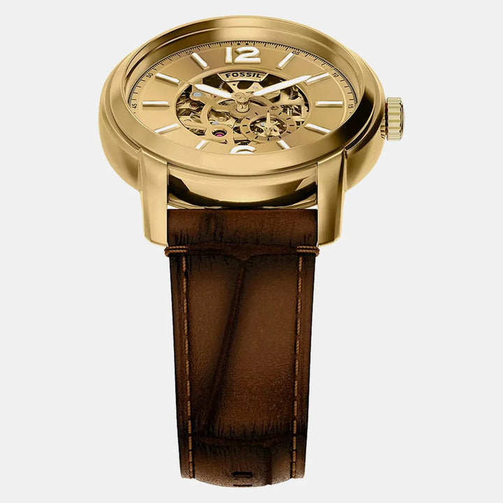 Fossil Heritage ME3279 Automatic Gold Skeleton Dial Men&