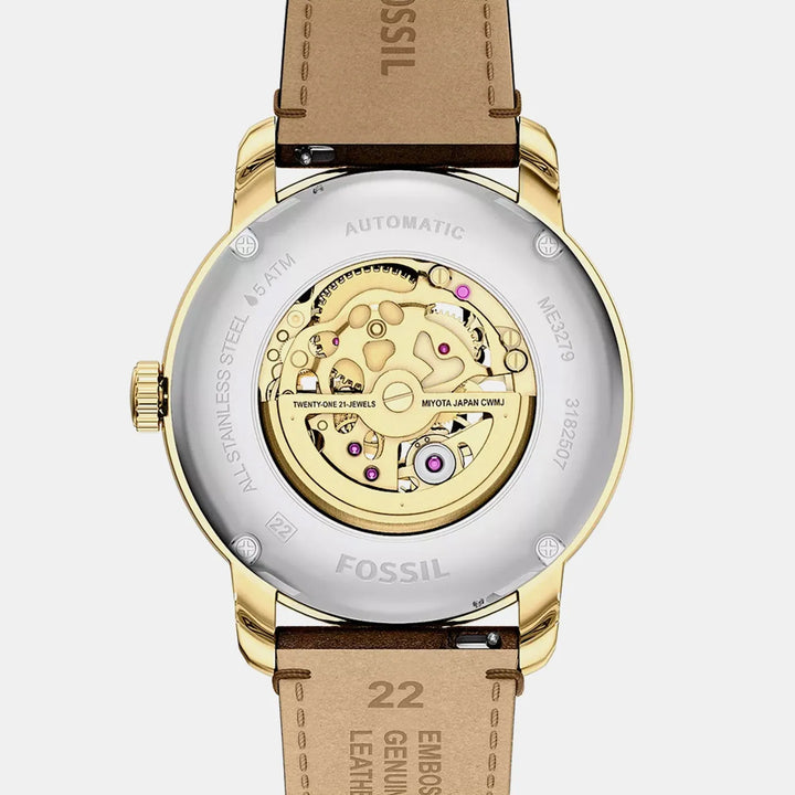 Fossil Heritage ME3279 Automatic Gold Skeleton Dial Men&