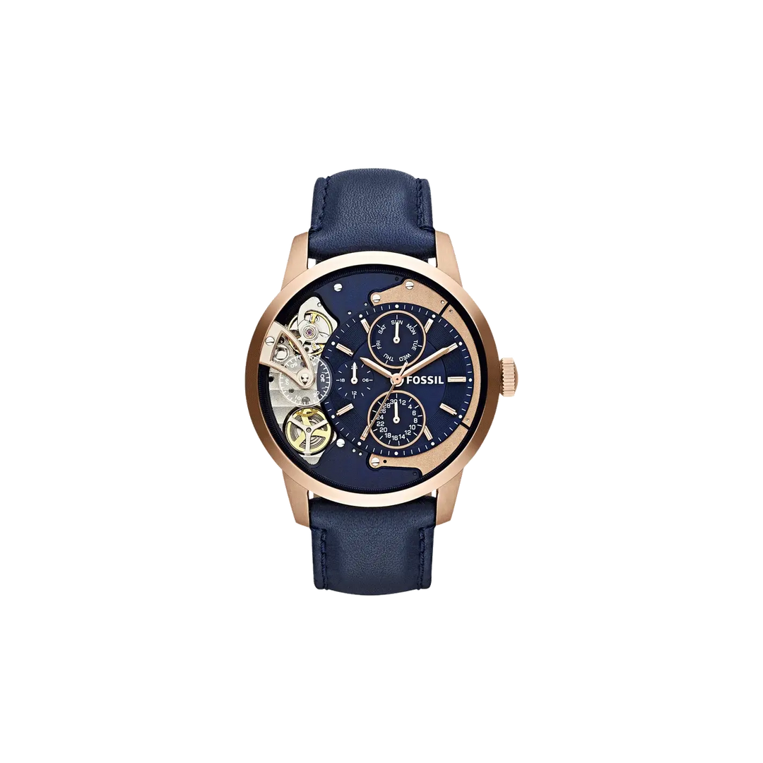 Ladies Watches Fossil Tailor Multifunction Navy Leather Watch