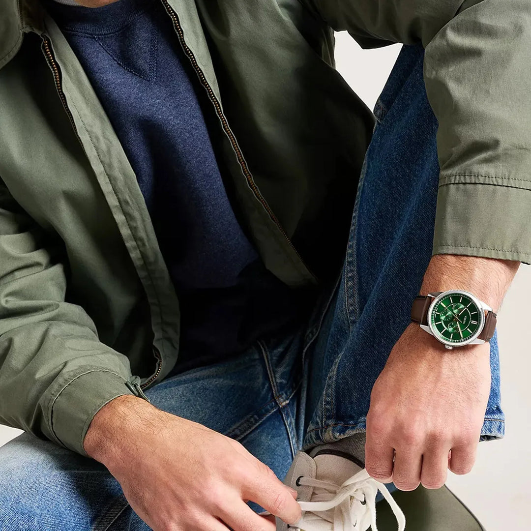 Fossil Pearson FS6137 Green Dial Men&