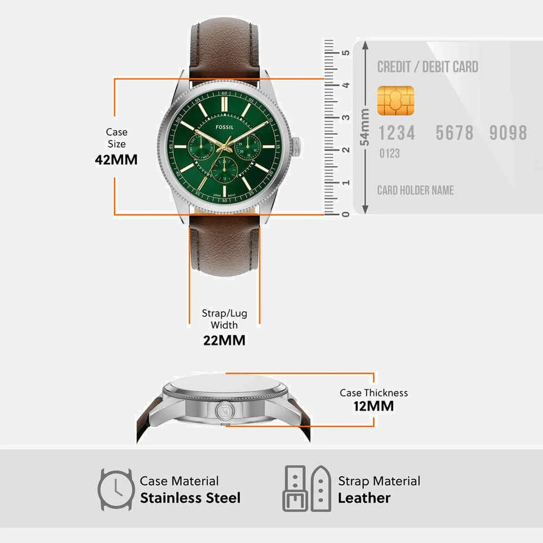 Fossil Pearson FS6137 Green Dial Men&