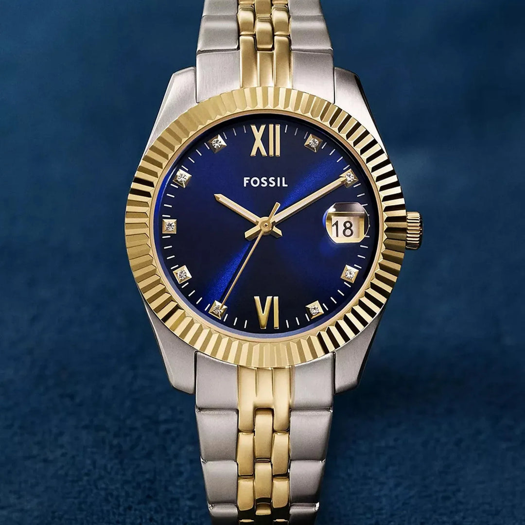 Fossil Scarlette ES5443 Blue Dial Women&