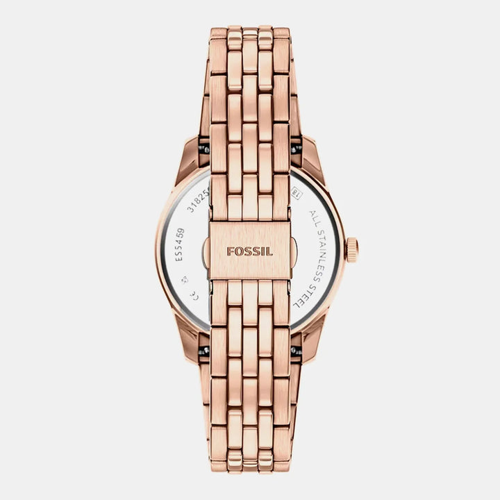 Fossil Scarlette ES5459 Rose Gold-Tone Grey Sunray Dial Women&