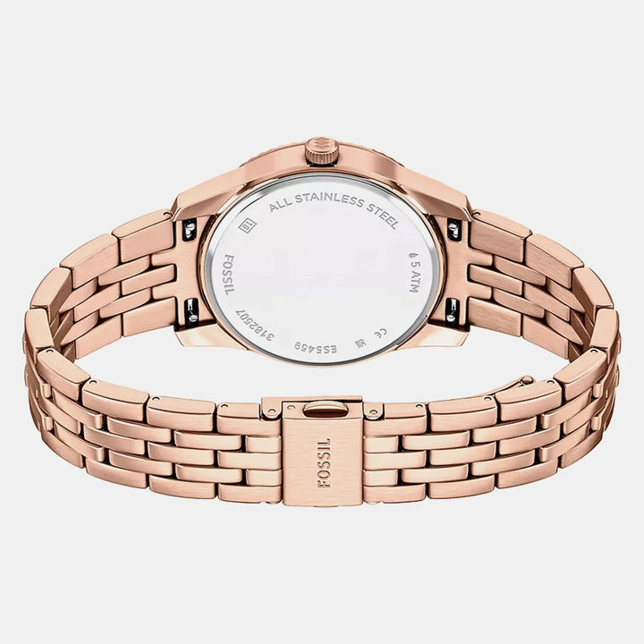 Fossil Scarlette ES5459 Rose Gold-Tone Grey Sunray Dial Women&