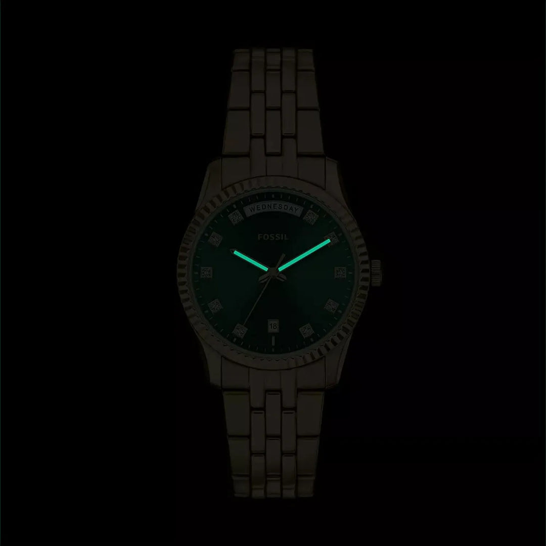 Fossil Scarlette ES5460 Green Dial Women&