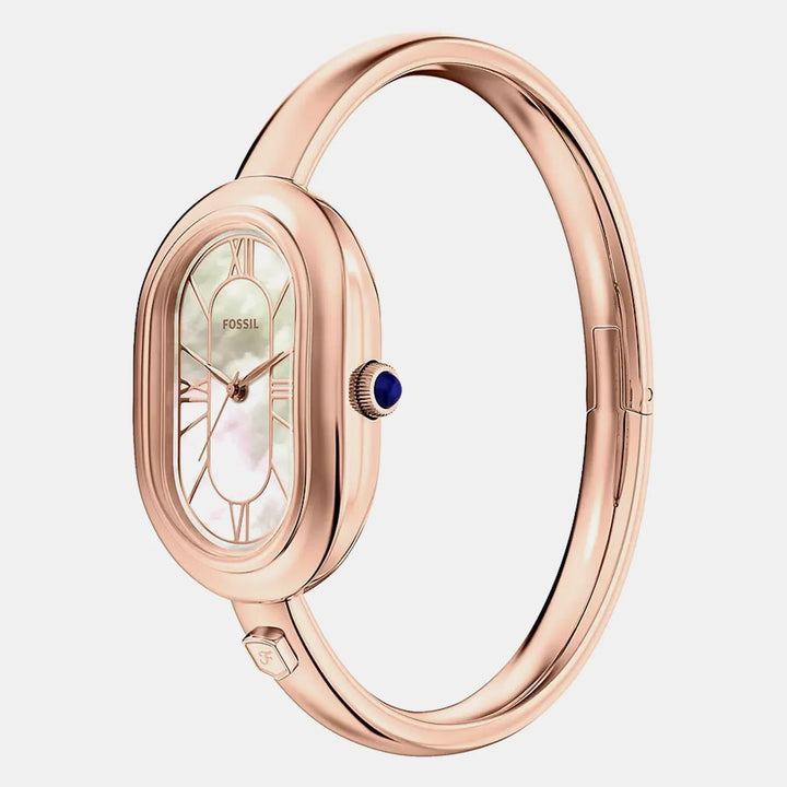 Fossil Sloan ES5472 Rose Gold-Tone Mother Of Pearl Dial Women&
