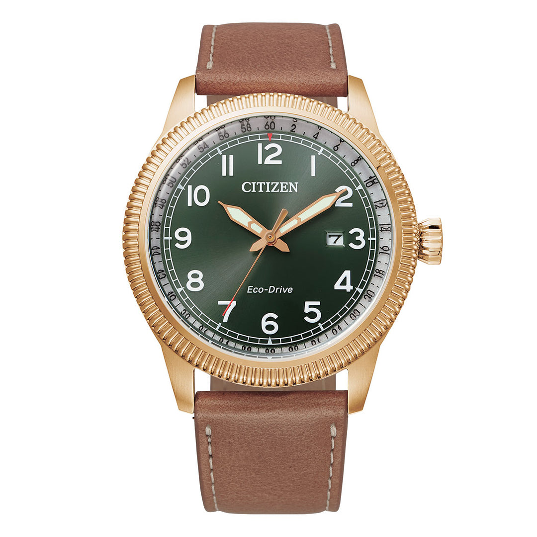 CITIZEN ECO-DRIVE GENTS WATCH GREEN DIAL - BM7483-15X