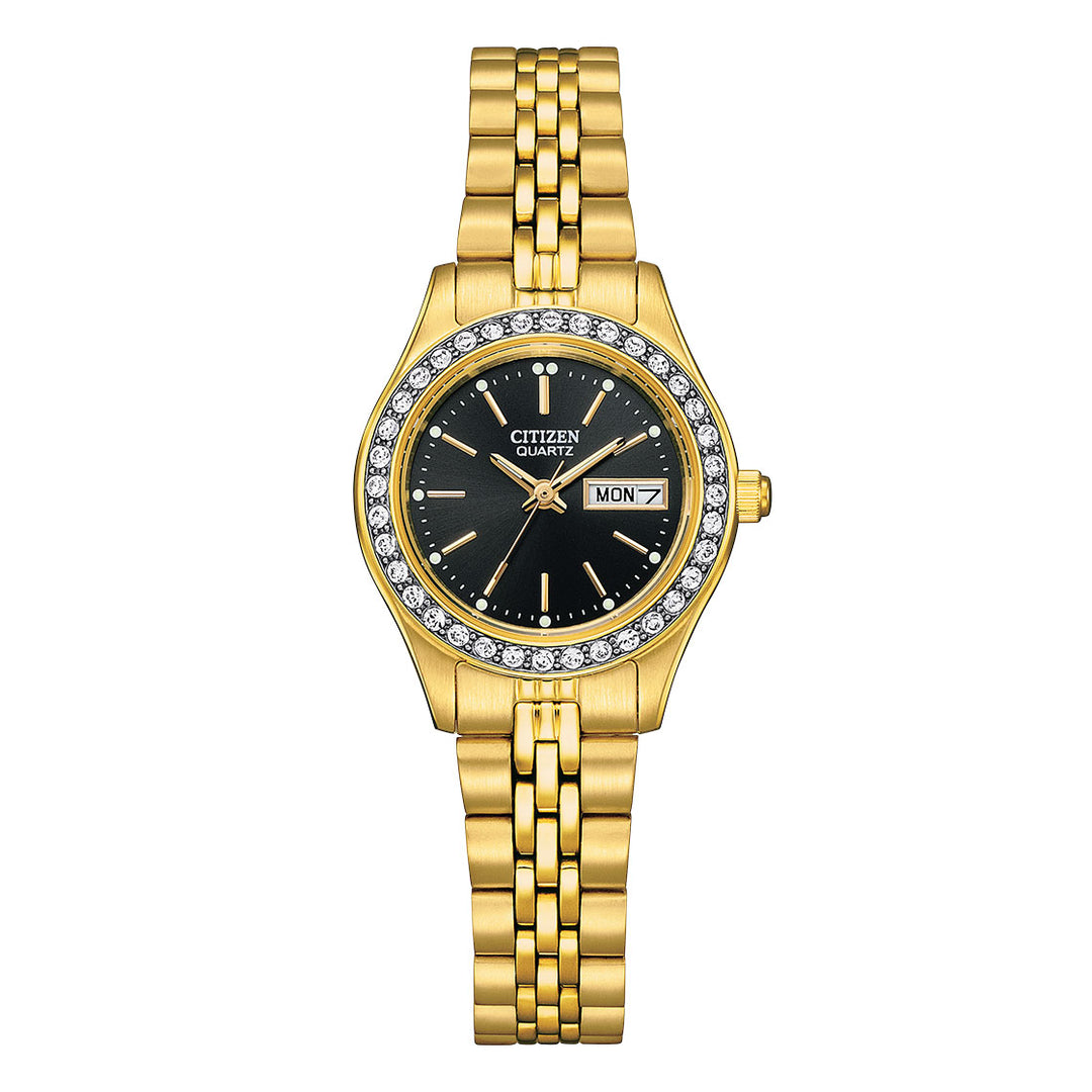 CITIZEN QUARTZ LADIES WATCH BLACK DIAL - EQ0532-55E