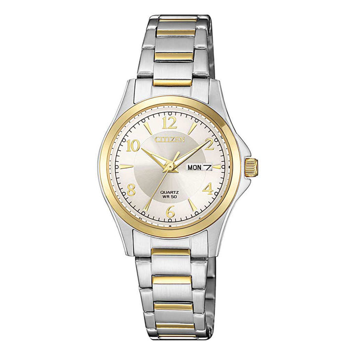 CITIZEN QUARTZ LADIES WATCH WHITE DIAL - EQ0595-55A