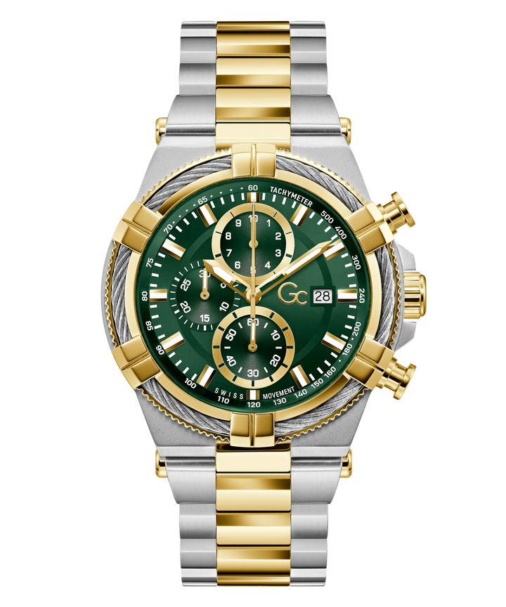 Gc IronForce Z76002G9 Green Dial Chronograph Men&