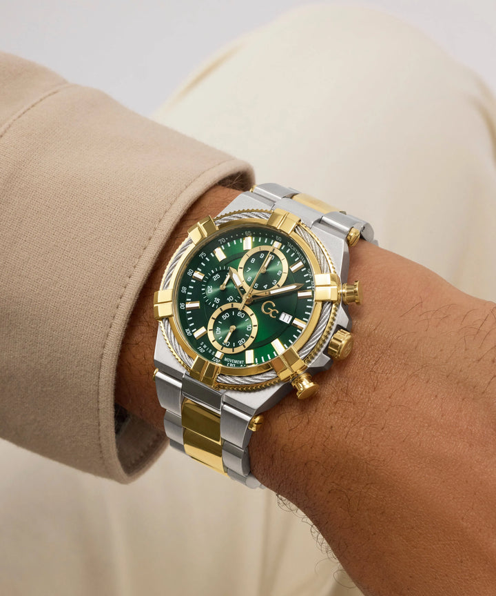 Gc IronForce Z76002G9 Green Dial Chronograph Men&