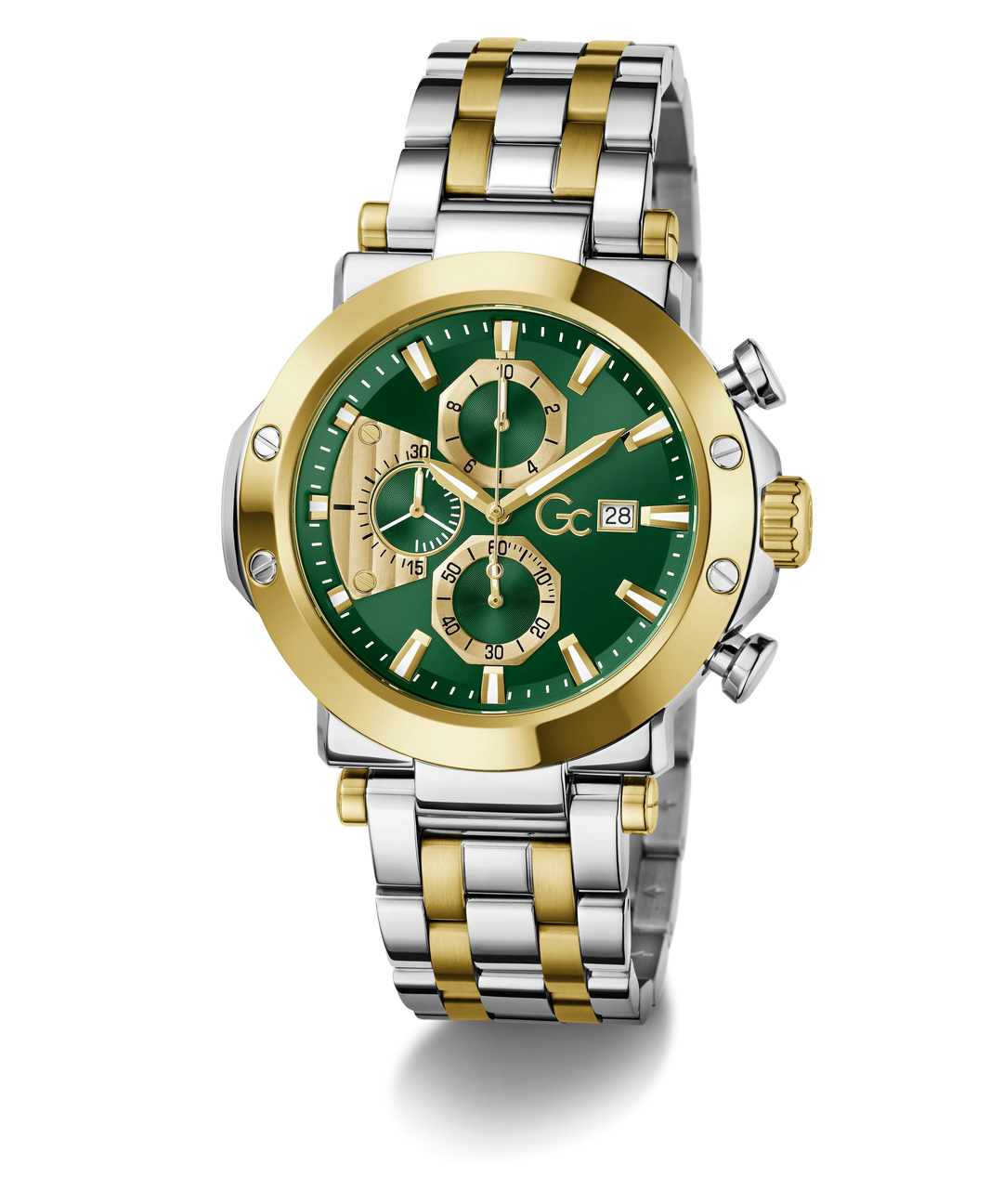 Gc TechnoForce Chrono Metal Z75003G9 Green Dial Men&