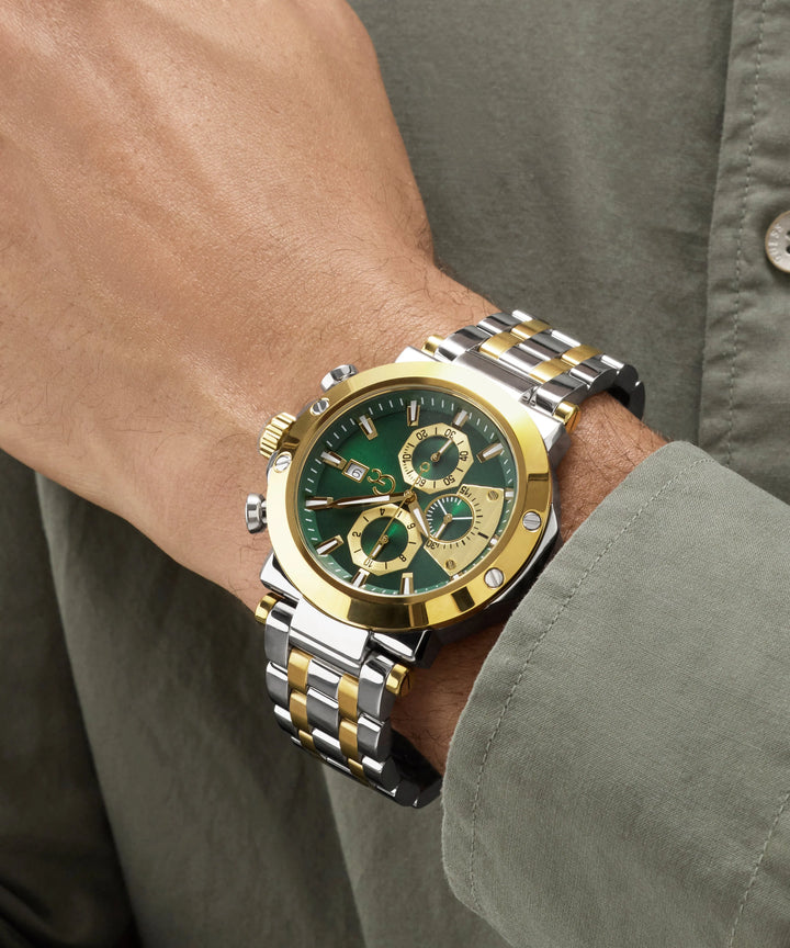 Gc TechnoForce Chrono Metal Z75003G9 Green Dial Men&
