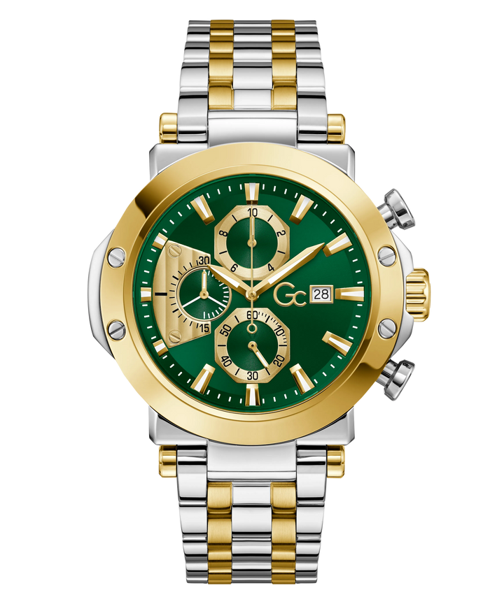 Gc TechnoForce Chrono Metal Z75003G9 Green Dial Men&