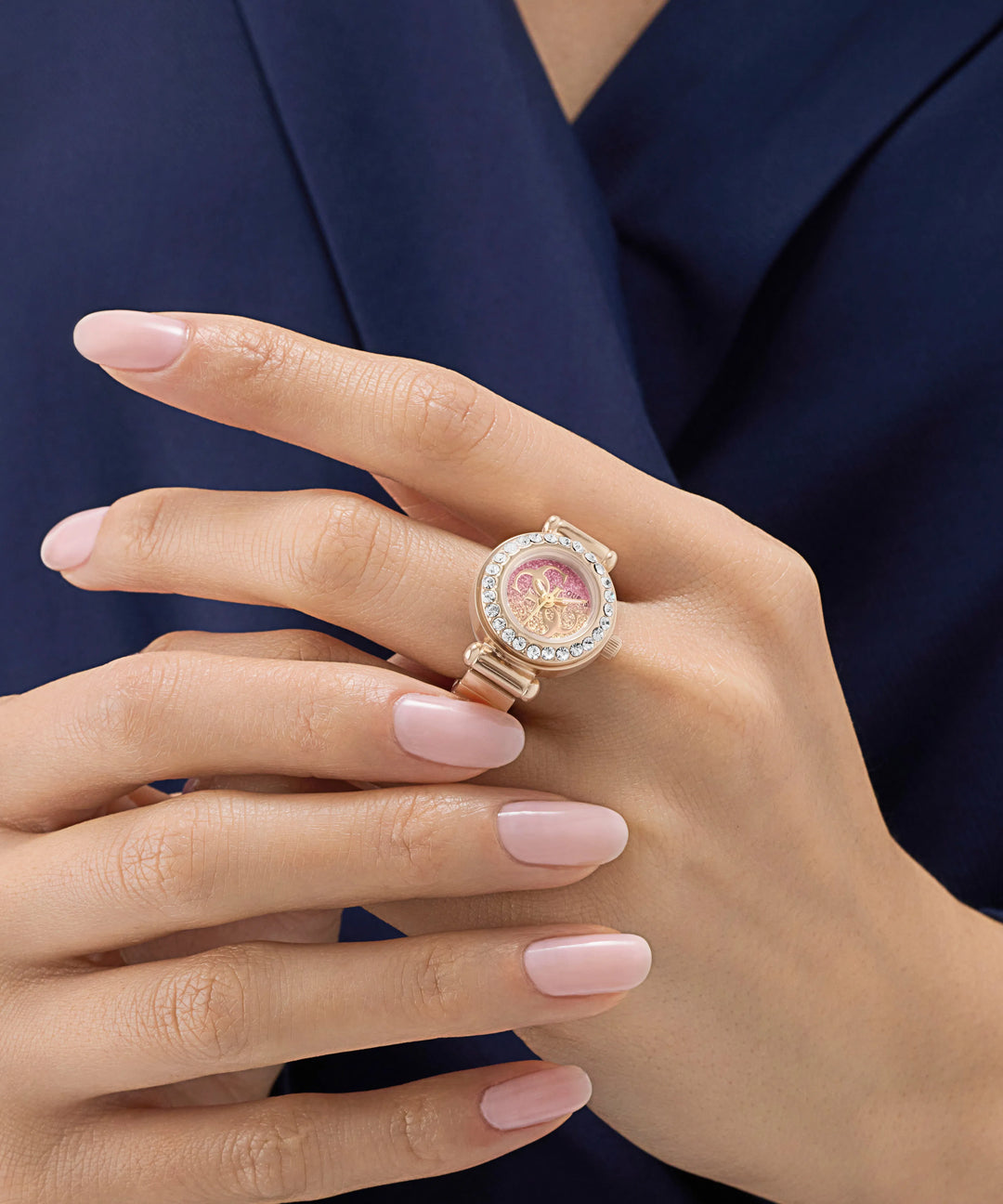 GUESS Anna Rose Gold Tone Analog Watch Ring