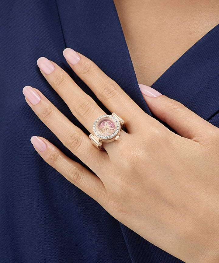 GUESS Anna Rose Gold Tone Analog Watch Ring