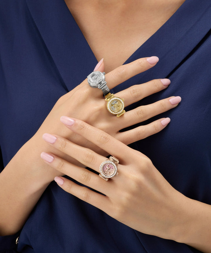 GUESS Anna Rose Gold Tone Analog Watch Ring