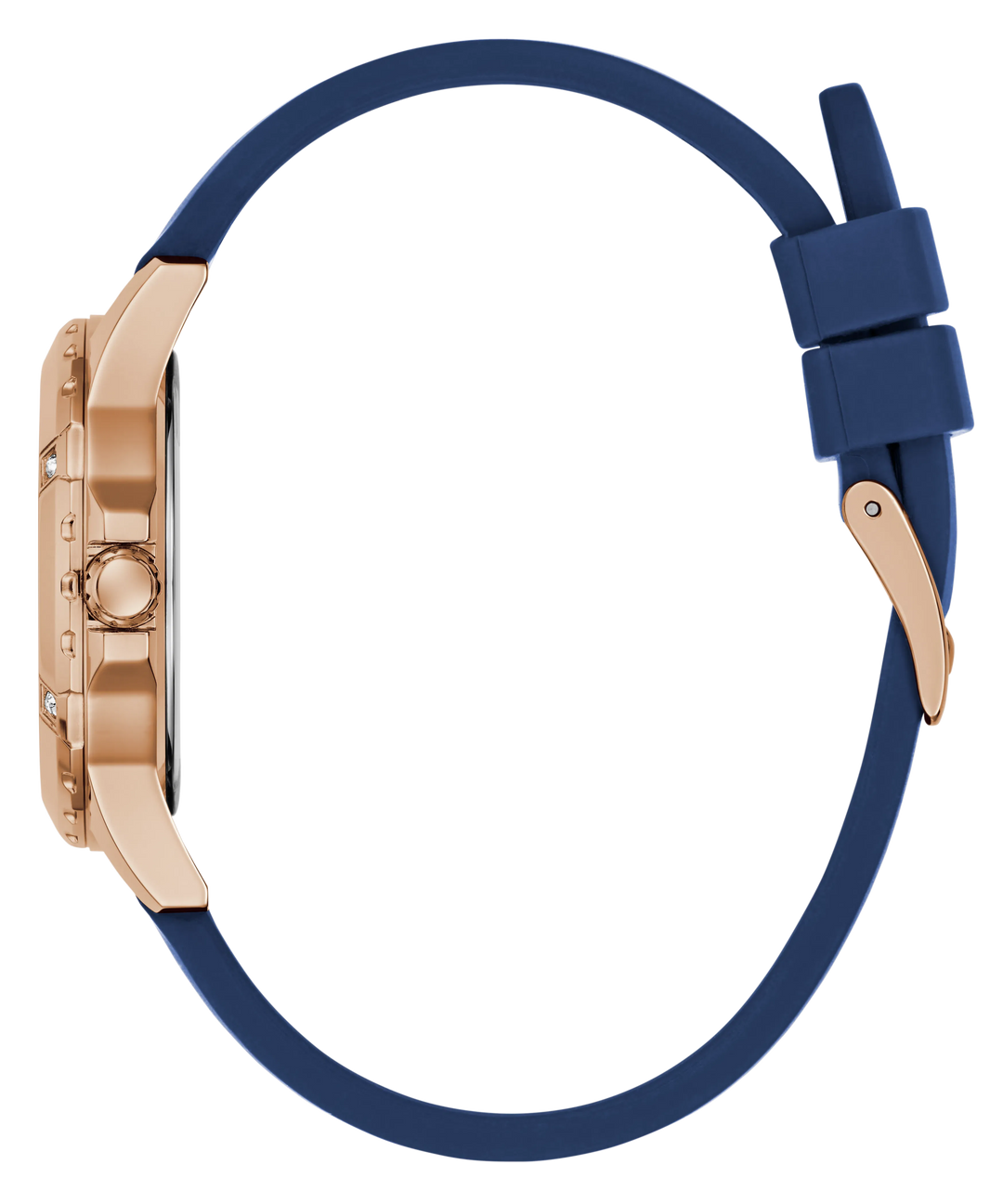 GUESS Blue Rose Gold Tone Analog Women&