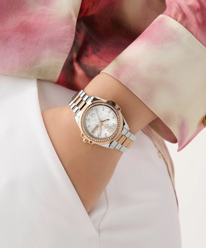 GUESS Gc Bolt Lady Z53001L1 Silver Rose Gold Dial Women&