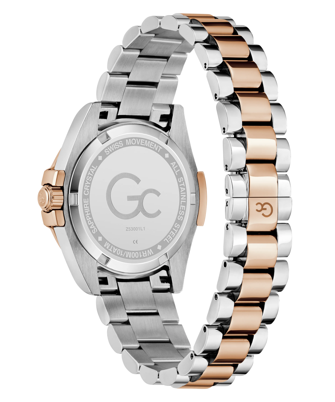 GUESS Gc Bolt Lady Z53001L1 Silver Rose Gold Dial Women&
