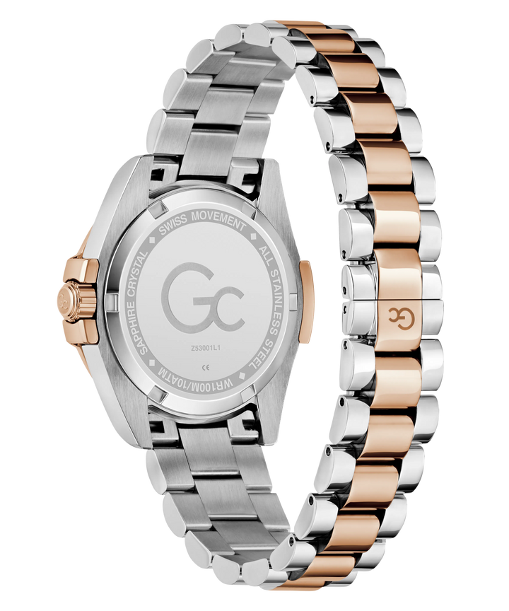 GUESS Gc Bolt Lady Z53001L1 Silver Rose Gold Dial Women&
