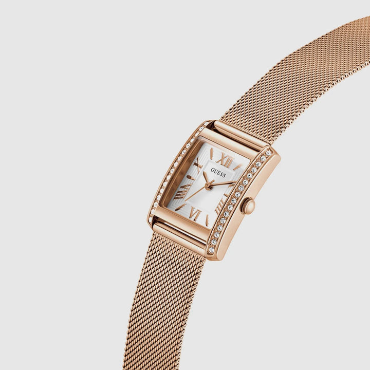 Guess Gd Bonnet GW0997L3 Rose Gold-Tone White Dial Women&