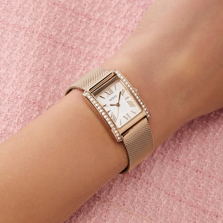 Guess Gd Bonnet GW0997L3 Rose Gold-Tone White Dial Women&