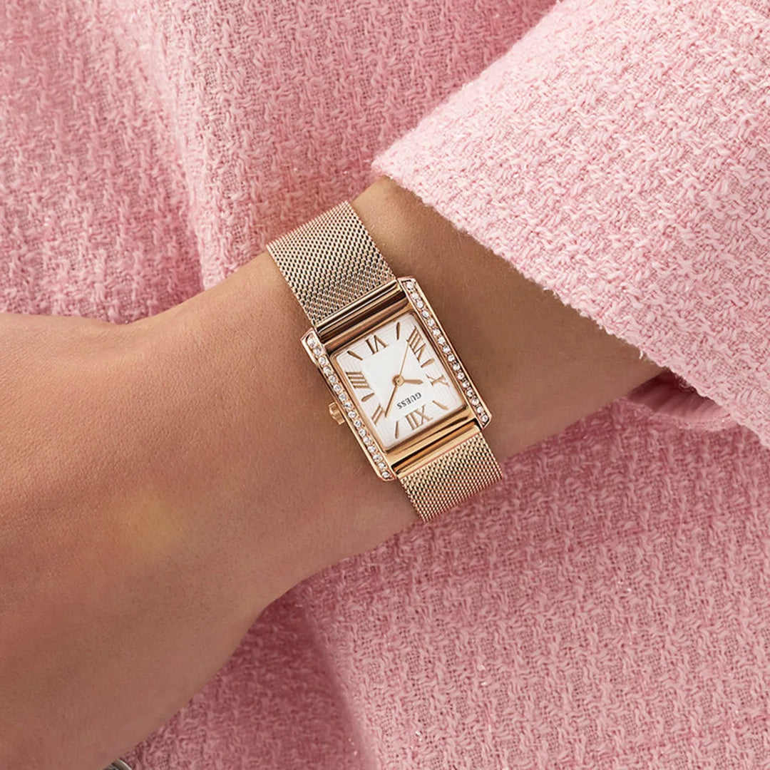 Guess Gd Bonnet GW0997L3 Rose Gold-Tone White Dial Women&