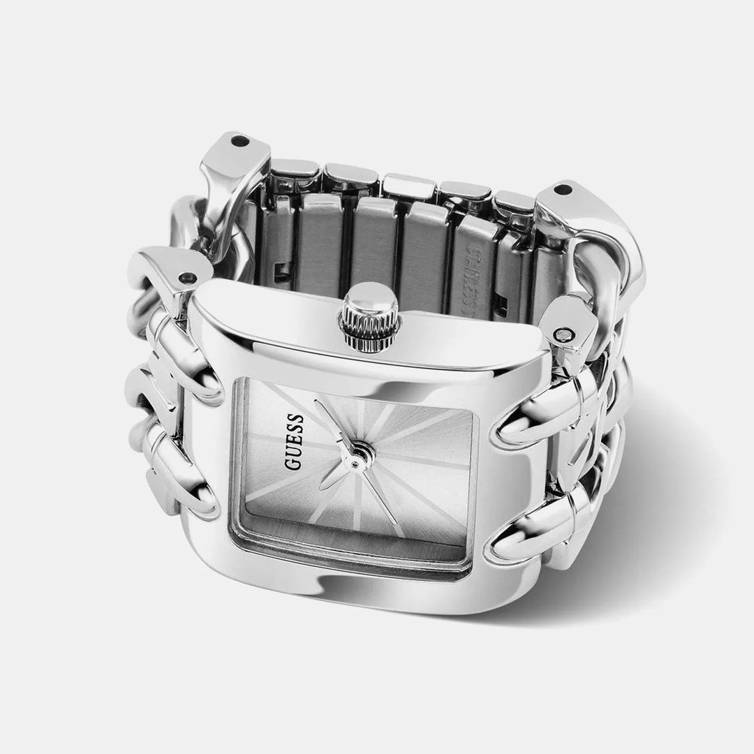 Guess Mod Heavy Metal Silver Dial Women&