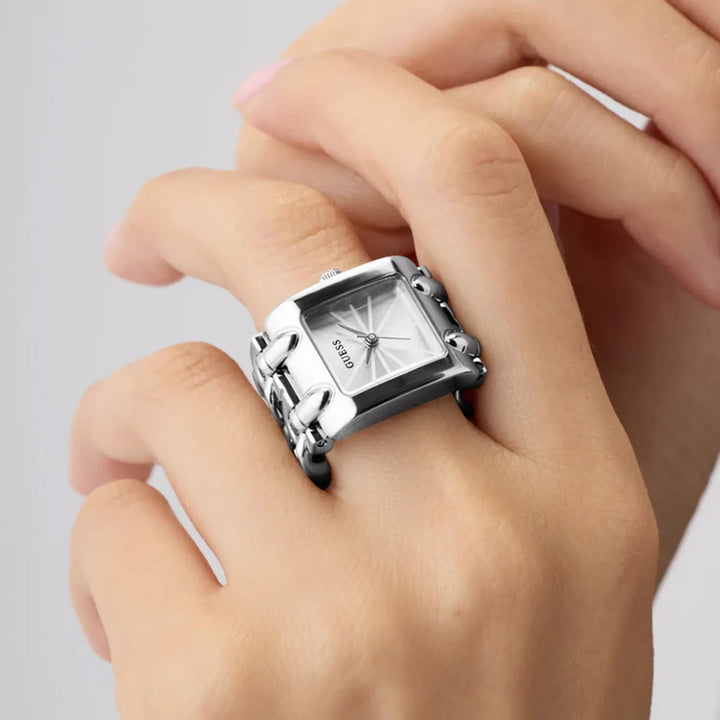 Guess Mod Heavy Metal Silver Dial Women&