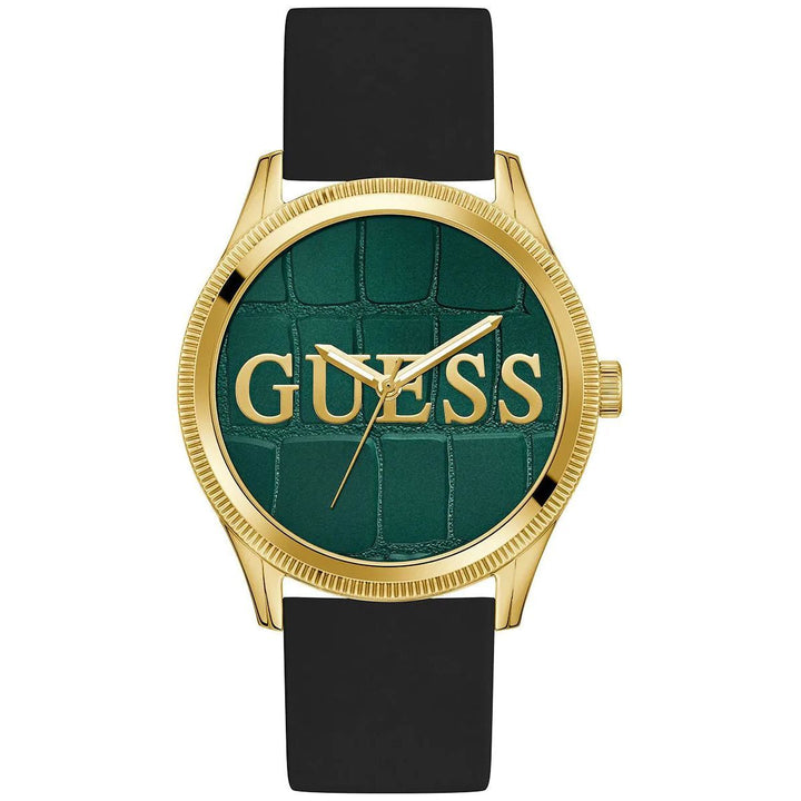 GUESS REPUTATION Mens Black GoldTone Analog Watch GW0887G2