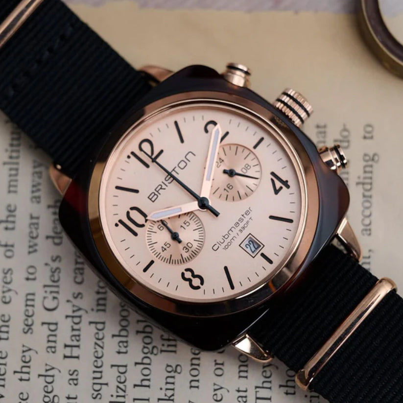 Briston Clubmaster Classic 14140.PRA.T.6.NB Rose Gold Chronograph Men&