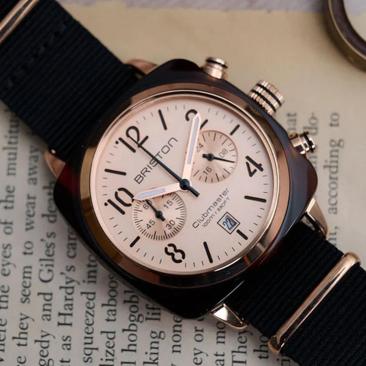 Briston Clubmaster Classic 14140.PRA.T.6.NB Rose Gold Chronograph Men&
