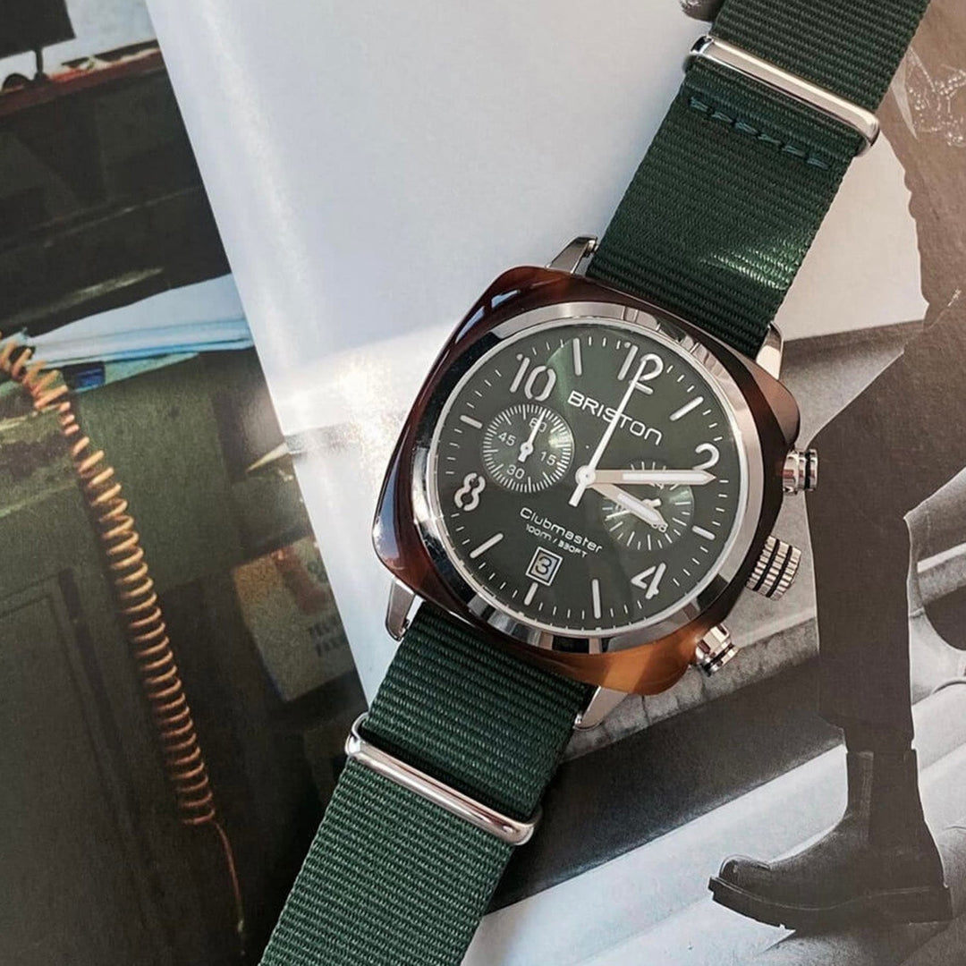 Briston Clubmaster Classic 15140.SA.T.10.NBG Green Dial Unisex Chronograph Watch